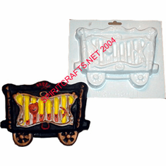 TRAIN CAR WITH TIGER PLASTER MOLD (7.5" X 5.5")
