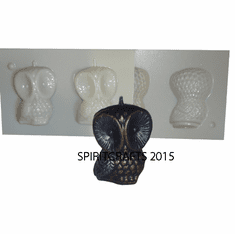 TWIN OWLS <br> CANDLE MOLD<br>  (3.25" HT, 3.75 oz)