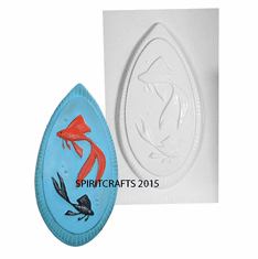 TWO FISH TEARDROP PLAQUE PLASTER MOLD (10.75"HT)