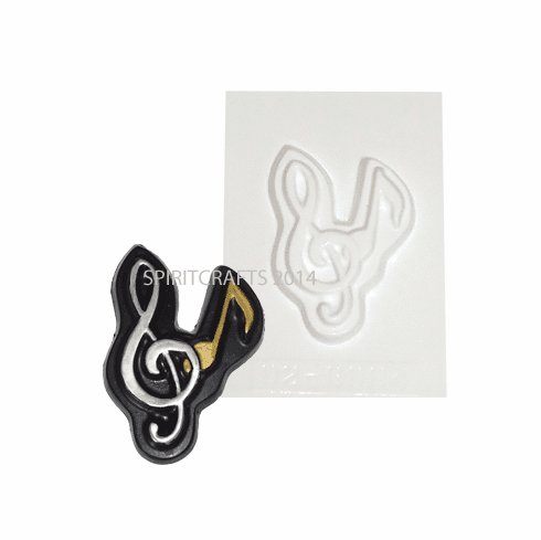 TWO MUSIC NOTES PLASTER MOLD (5.5" x 3.75")