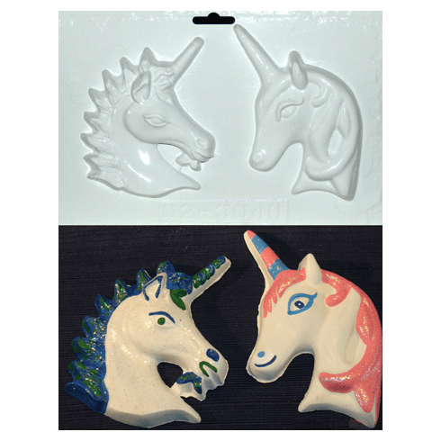 TWO UNICORNS <BR>PLASTER MOLD (5.5")