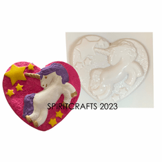 UNICORN HEART <br>PLASTER CASTING <br> MOLD (5" DIAMETER)