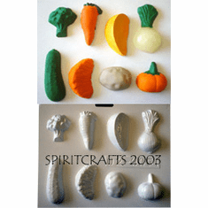 VEGETABLES ASSORTMENT PLASTER MOLD, 8 ON 1
