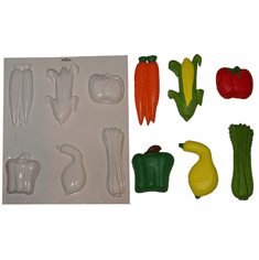 VEGETABLES PLASTER MOLD, 6 ON 1 (PEPPER, CARROT, CORN, ETC)