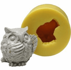 WISE OWL POLYURETHANE CANDLE MOLD (3.25" HT)