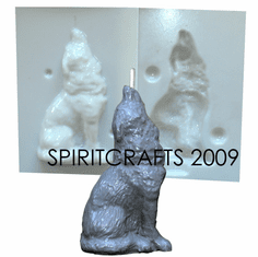 WOLF CANDLE MOLD (4.5" HT, 4.5 oz)