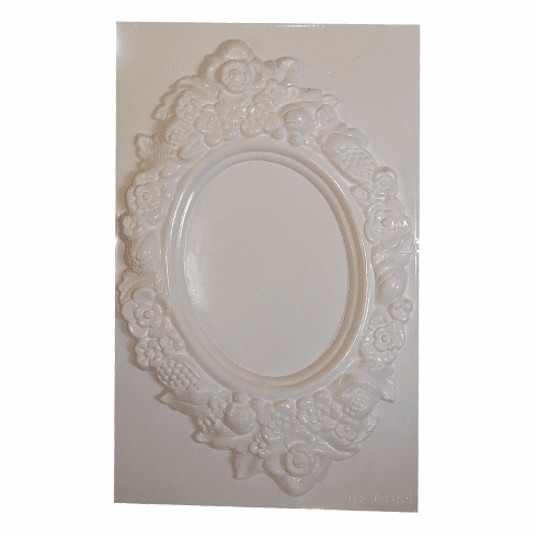 XL FLORAL OVAL FRAME PLASTER MOLD (XL) (18" x 28.5")