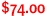 $74.00