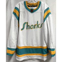 adidas San Jose Sharks 2022-23 Reverse Retro Men's Primegreen Jersey, Size 44/XS