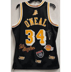 Mitchell & Ness Los Angeles Lakers Shaquille O'Neal 1996/97 Highway Mens Swingman Jersey, Size Medium (Flaw, read description)