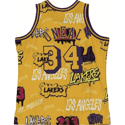 Mitchell & Ness Los Angeles Lakers Shaquille O'Neal 1996 Slap Sticker Mens Swingman Jersey
