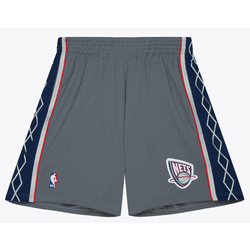 Mitchell & Ness New Jersey Nets 2004-05 Men's Gray Swingman Shorts, Size 4X