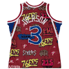 Mitchell & Ness Philadelphia 76ers Allen Iverson Red Slap Sticker Mens Swingman Jersey