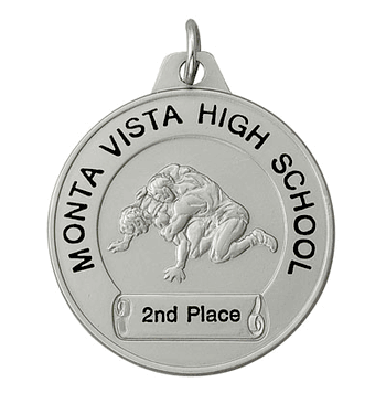 1 1/2" TCM Series Medals - Silver Finish - Wrestling - Click to enlarge