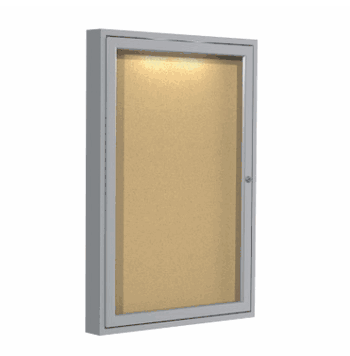 1 Door Cork Bulletin Board with Concealed Lighting, 3'H x 2'W - Click to enlarge
