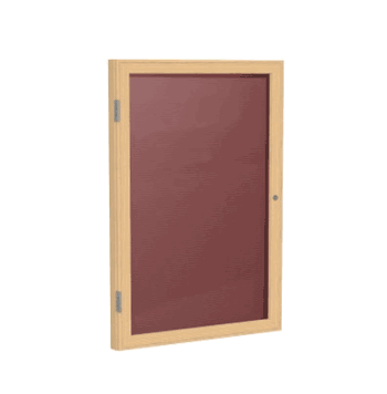 1 Door Letter Board with Oak Wood Frame, 24"H x 18"W, Burgundy - Click to enlarge