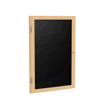 1 Door Letter Board with Oak Wood Frame, 36"H x 30"W, Black - Click to enlarge