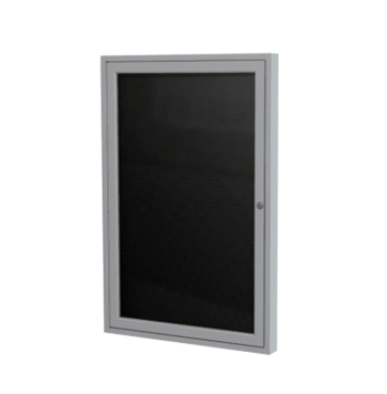 1 Door Letter Board with Satin Frame, Black, 24"H x 18"W, Black - Click to enlarge