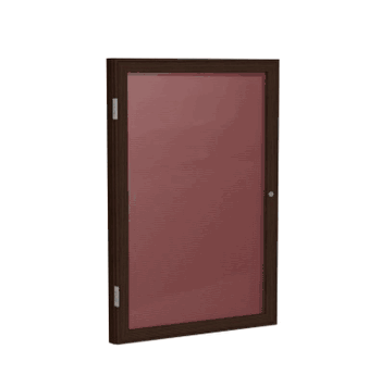1 Door Letter Board with Walnut Wood Frame, 3'H x 3'W, Burgundy - Click to enlarge
