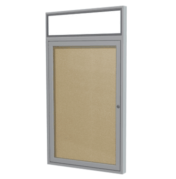 1 Door Lighted Vinyl Bulletin Board, 3'H x 2'W, Caramel - Click to enlarge