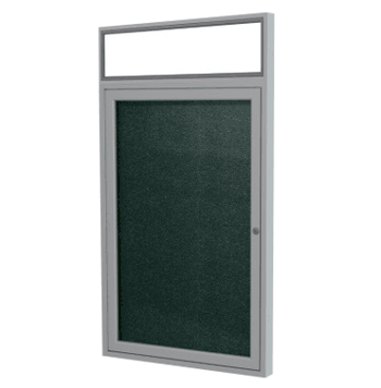 1 Door Lighted Vinyl Bulletin Board, 3'H x 2'W, Ebony - Click to enlarge