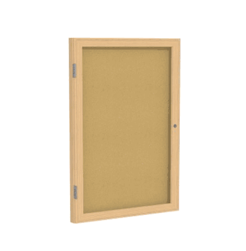 1 Door Natural Cork Bulletin Board with Oak Wood Frame, 3'H x 2'W - Click to enlarge