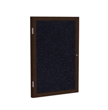 1 Door Recycled Rubber Bulletin Board with Walnut Wood Frame, 3'H x 3'W, Confetti - Click to enlarge