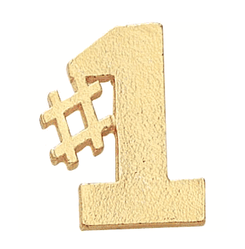 #1 Gold Lapel Pins - Click to enlarge