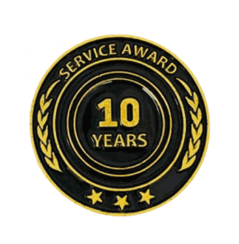 10 Year Service Lapel Pin - Click to enlarge