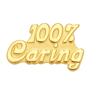 100% Caring Pin - Click to enlarge