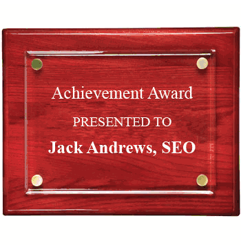 12" x 9" Horizontal Floating Acrylic Rosewood Plaque - Click to enlarge