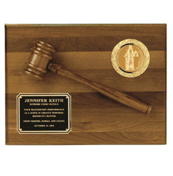 12" x 9" Plaque with Gavel and Insert - Click to enlarge