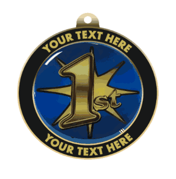 1st Place Insert Medal with Personalized Rim - Click to enlarge