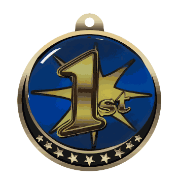 1st Place Insert Medal with Star Design - Click to enlarge
