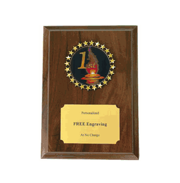 1st Place Plaque with Torch Emblem - Click to enlarge