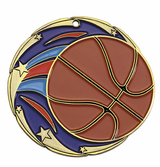 2 1/2" Color Basketball Medal