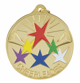 2 1/2" Cheerleader Design Medal with Neck Ribbon