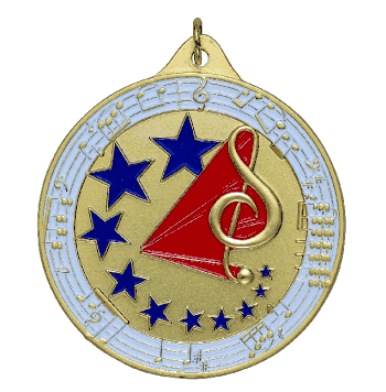 2 1/2" Medals - Musical Note Design with Neck Ribbon - Click to enlarge