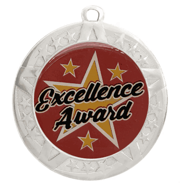 2 3/4" Silver Frame Medal: Excellence - Click to enlarge