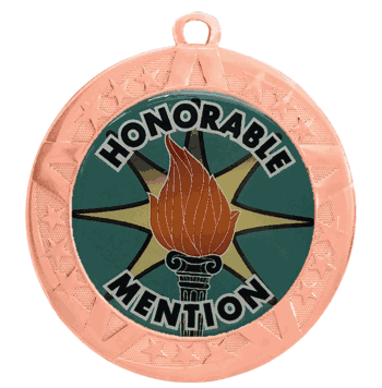 2 3/4" T-Series Medal with Bronze Frame: Honorable - Click to enlarge