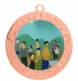 Family Reunion Award Medal - Bronze Frame, 2 3/4"