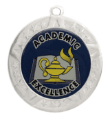 2 3/4" Silver Frame Medal: Academic Excellence