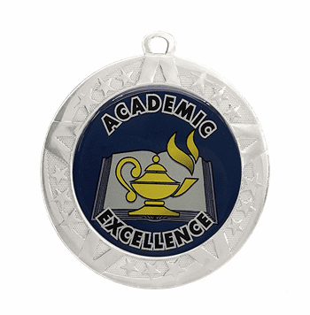 Academic Excellence Award Medal - Silver Frame, 2 3/4" - Click to enlarge