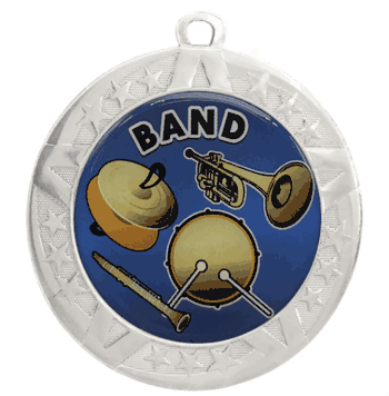 2 3/4" Silver Frame Medal: Band - Click to enlarge