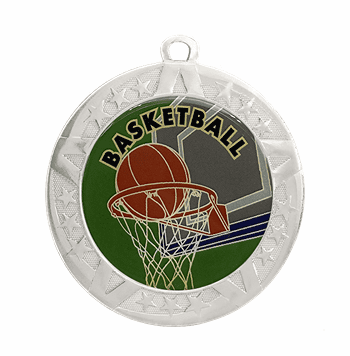 2 3/4" Silver Frame Medal: Basketball - Click to enlarge