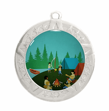 Camp / Campers Award Medal - Silver Frame, 2 3/4" - Click to enlarge