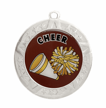 Cheer / Spirit Award Medal - Silver Frame, 2 3/4" - Click to enlarge
