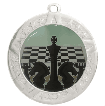2 3/4" Silver Frame Medal: Chess - Click to enlarge