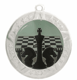 Chess Award Medal - Silver Frame, 2 3/4"