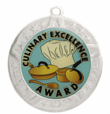 Culinary Award Medal - Silver Frame, 2 3/4"